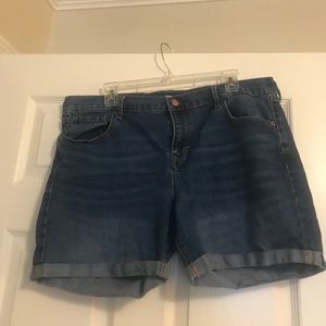 Denim blue jean shorts